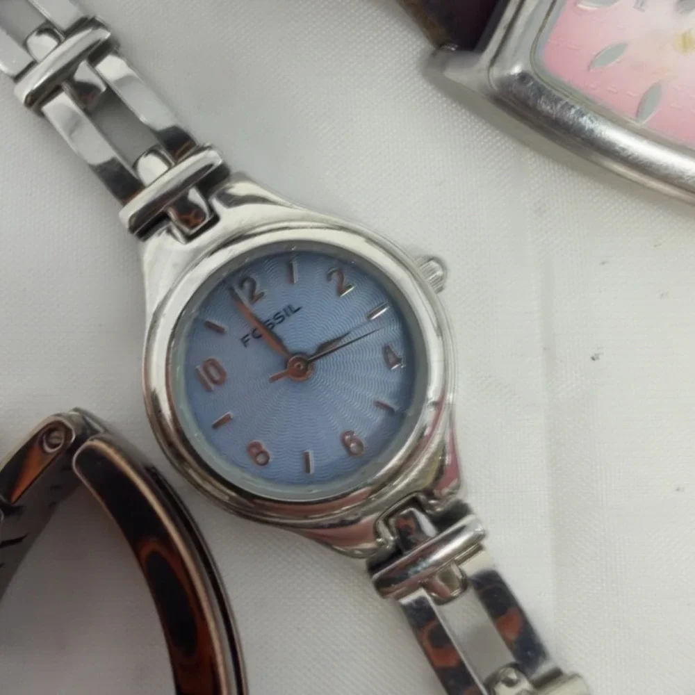 Fossil Womens Watch Lot 5pc ES-1717 BG-2031 JR-8144 ES-9876 ES-2858 Steel